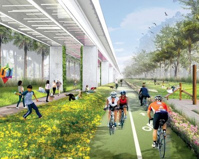 В Майами построят грандиозный парк Underline для велосипедистов под линией метро