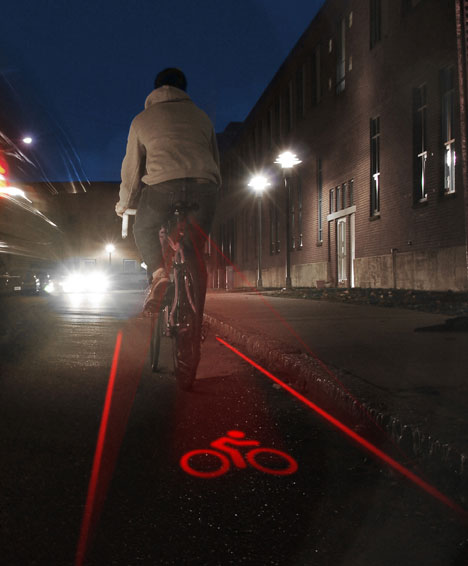 временная лазерная велосипедная дорожка