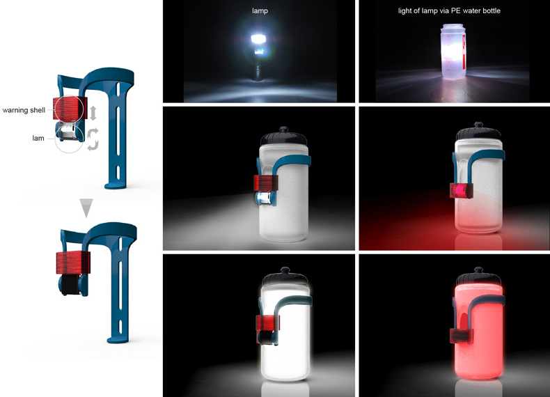 держатель для бутылки с водой и светодиодный фонарик для велосипеда