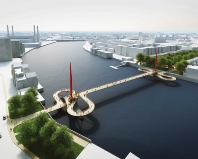 Строительство нового моста через Темзу для пешехов и велосипедов: фото лучших проектов