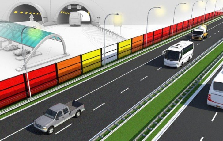 Нидерланды тестируют новые  барьеры вдоль трасс, которые поглощают шум и вырабатывают электричество из солнечной энергии 