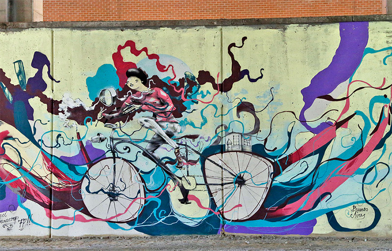 Аргентинский стрит-арт с велосипедами
