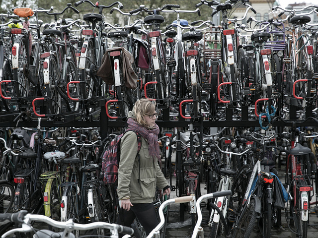 велосипедные пробки в Амстердаме